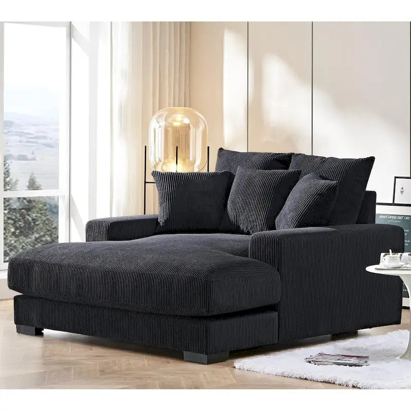Corduroy Upholstered Chaise Lounge Chair