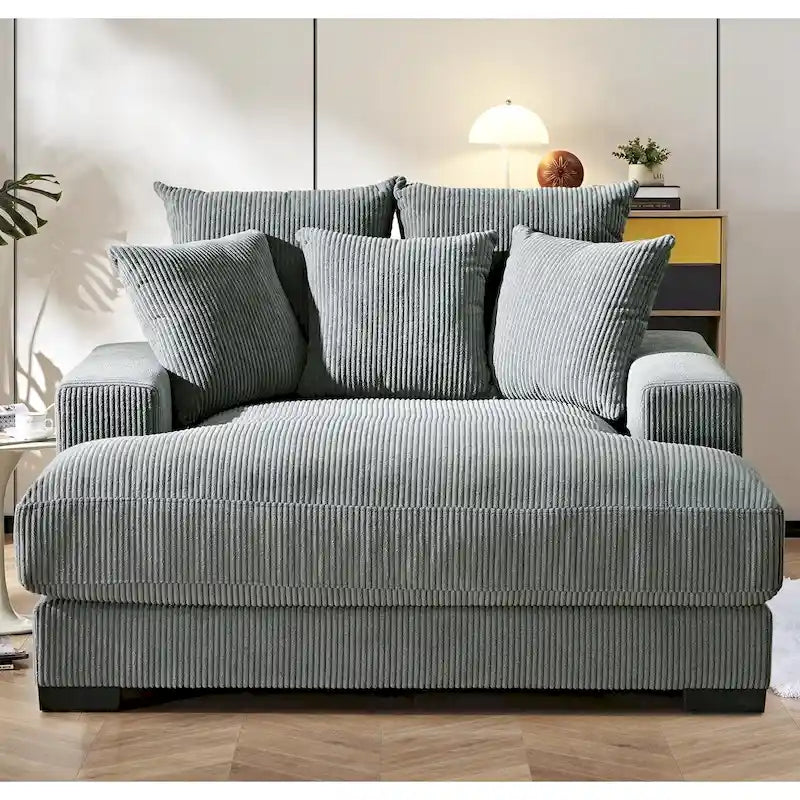 Corduroy Upholstered Chaise Lounge Chair