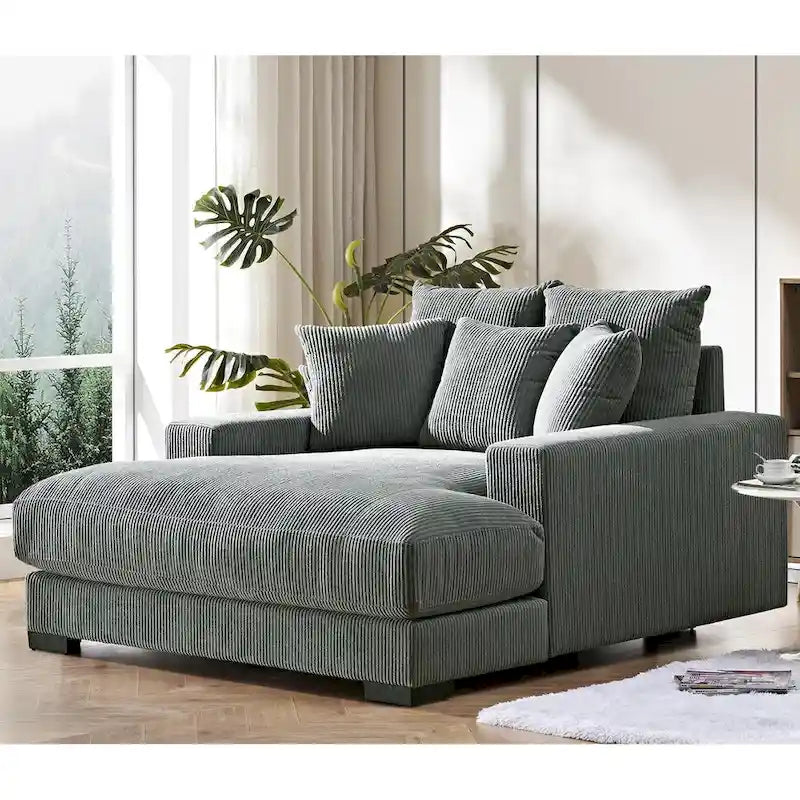 Corduroy Upholstered Chaise Lounge Chair