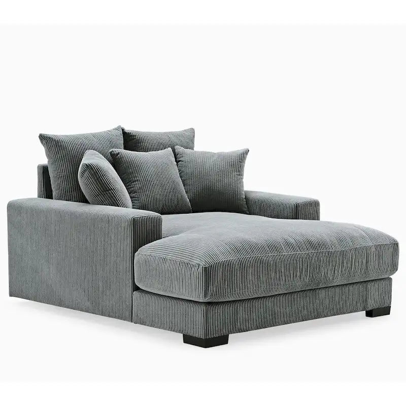 Corduroy Upholstered Chaise Lounge Chair