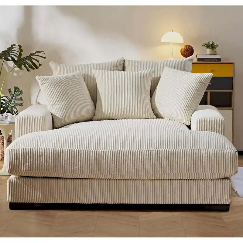 Corduroy Upholstered Chaise Lounge Chair
