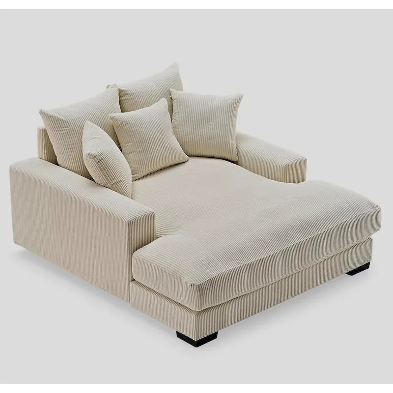 Corduroy Upholstered Chaise Lounge Chair