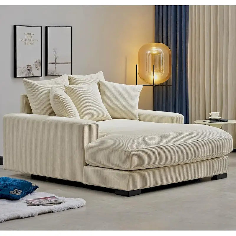 Corduroy Upholstered Chaise Lounge Chair