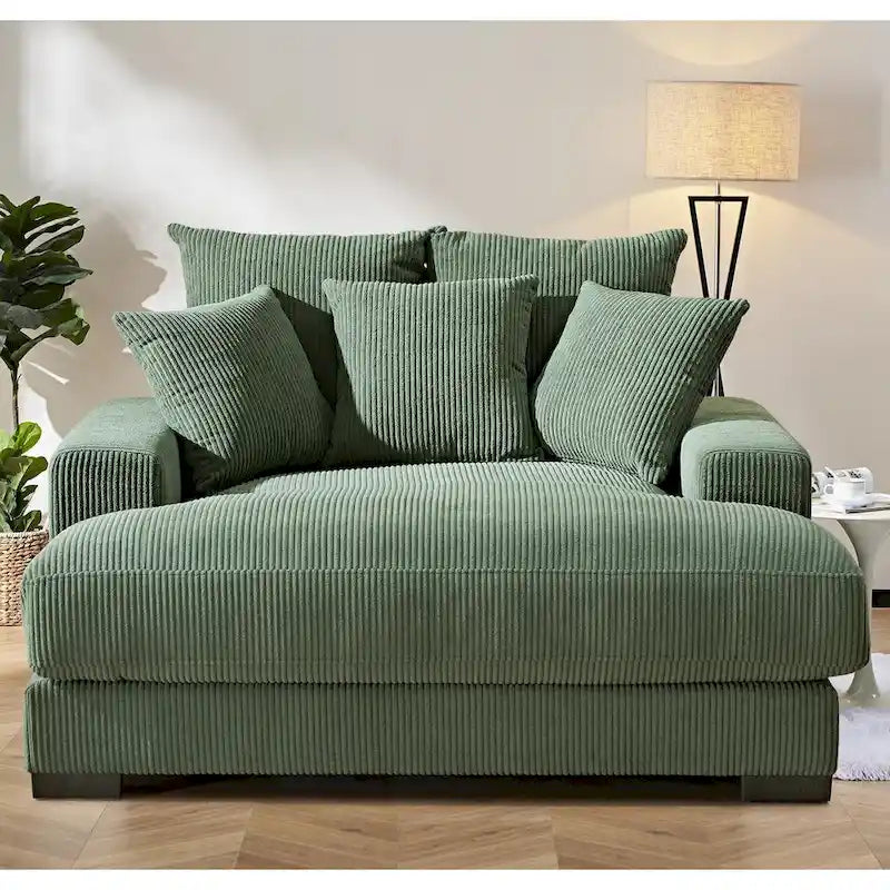 Corduroy Upholstered Chaise Lounge Chair
