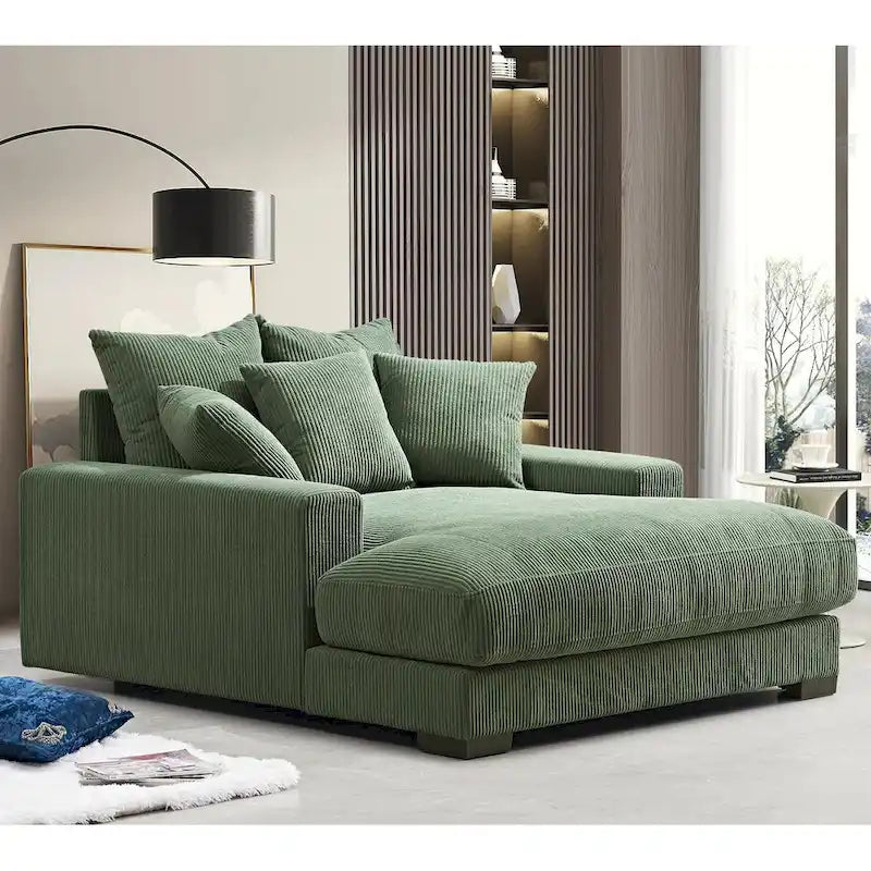 Corduroy Upholstered Chaise Lounge Chair