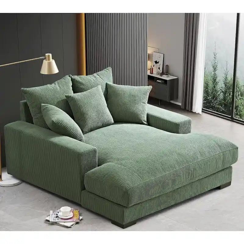 Corduroy Upholstered Chaise Lounge Chair
