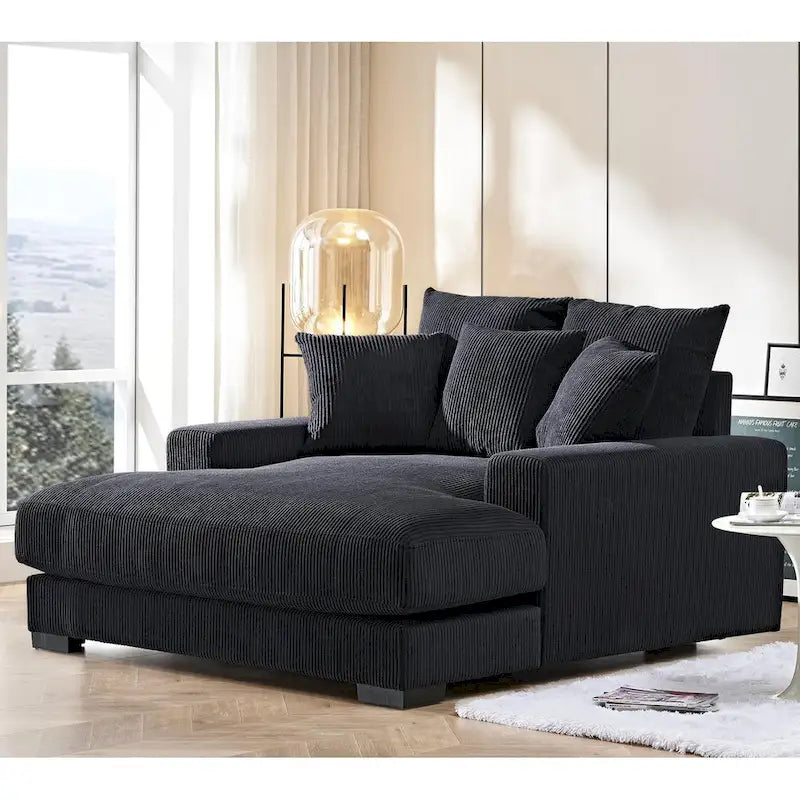 Corduroy Upholstered Chaise Lounge Chair