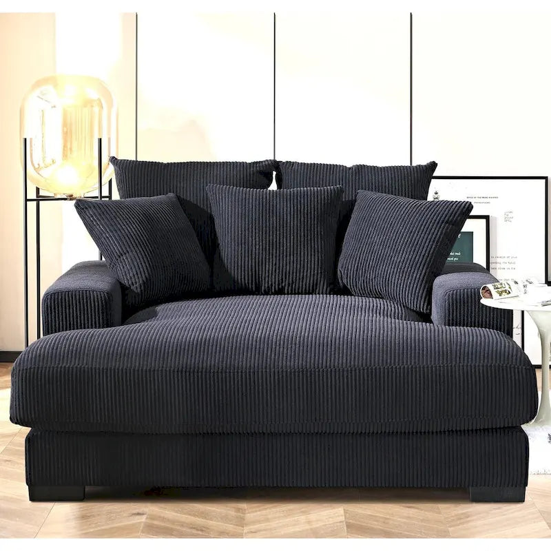 Corduroy Upholstered Chaise Lounge Chair
