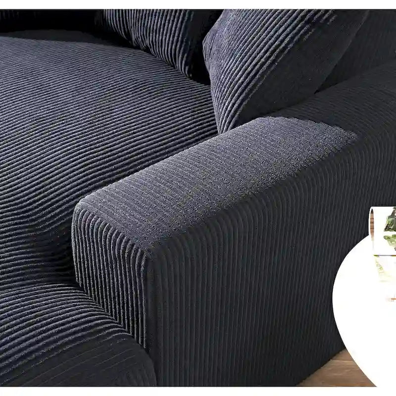 Corduroy Upholstered Chaise Lounge Chair