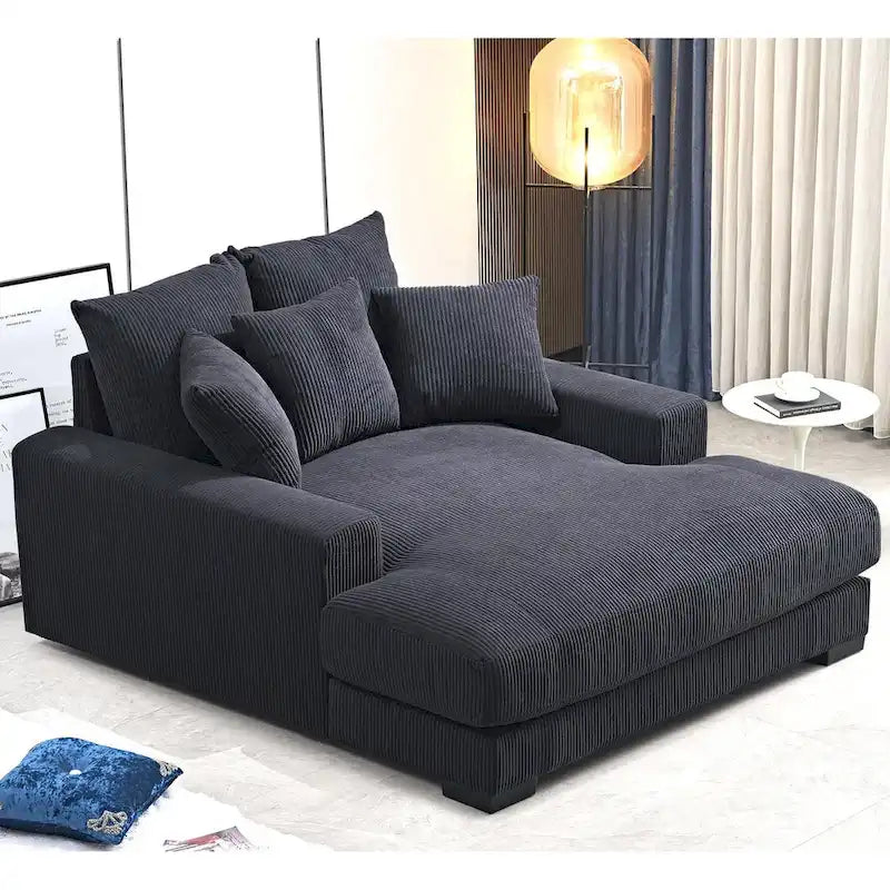 Corduroy Upholstered Chaise Lounge Chair