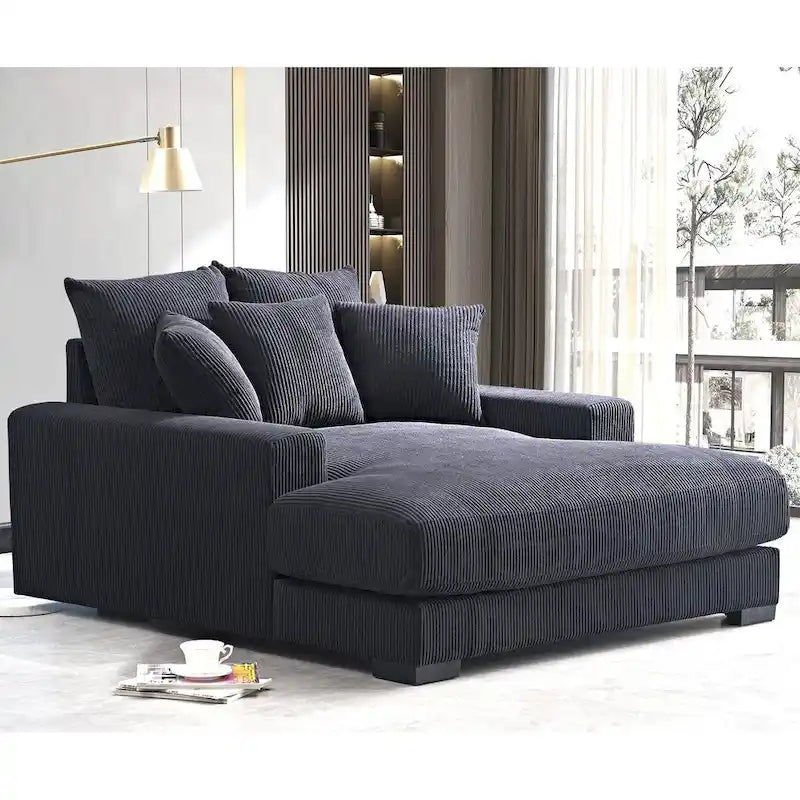 Corduroy Upholstered Chaise Lounge Chair