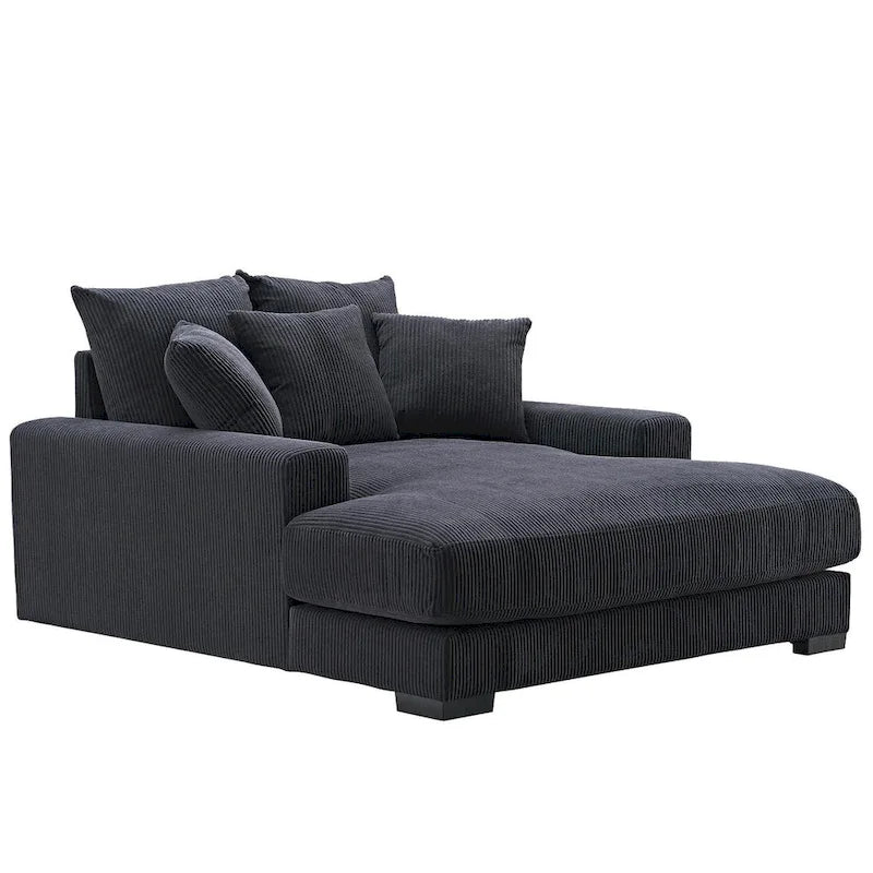 Corduroy Upholstered Chaise Lounge Chair