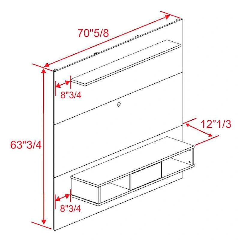 Mid-Century 2-Shelf Engineered Wood TV Stand for TVs up to 70 Inches