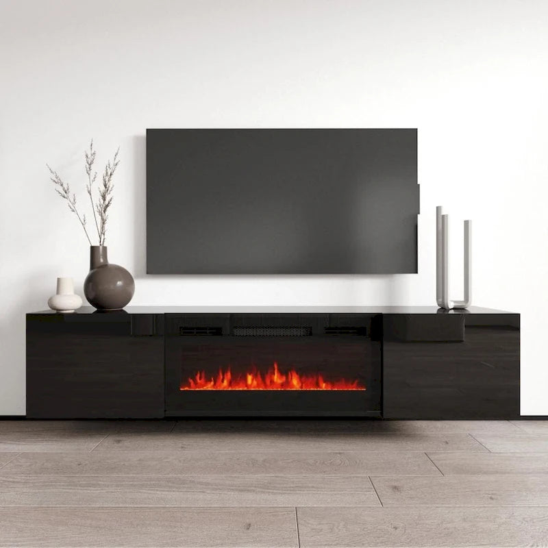 72-Inch Wall-Mounted Electric Fireplace TV Stand