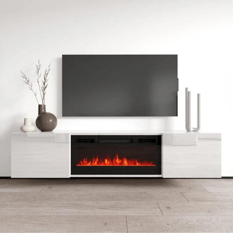 72-Inch Wall-Mounted Electric Fireplace TV Stand