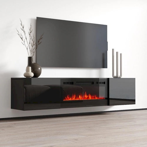 72-Inch Wall-Mounted Electric Fireplace TV Stand