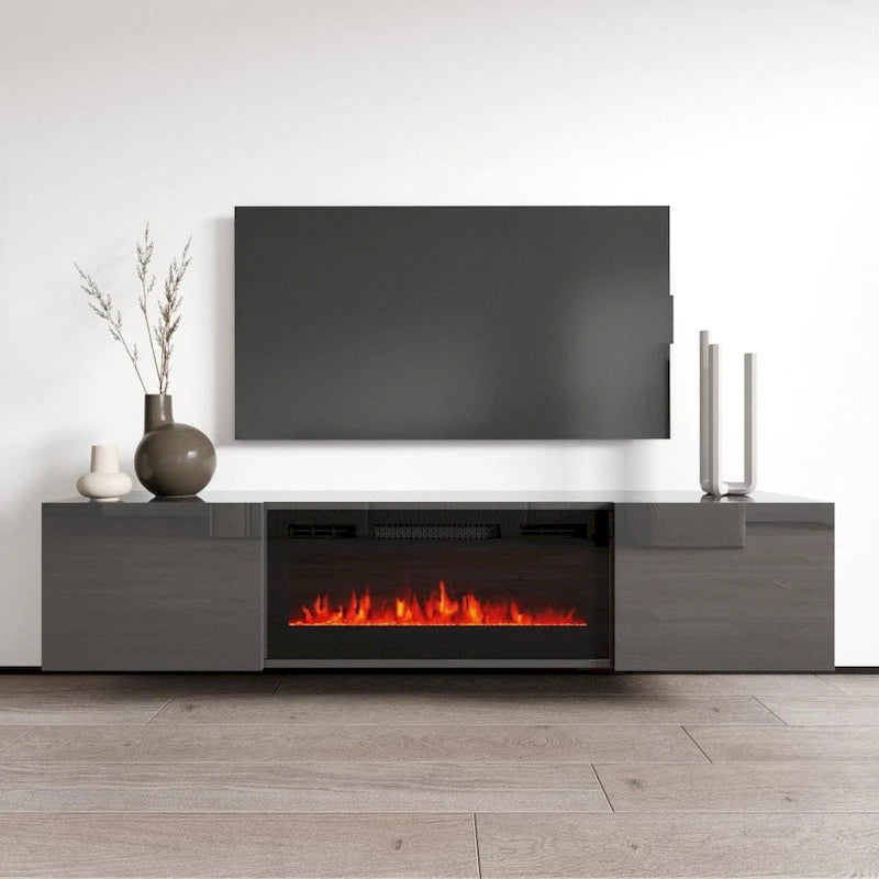 72palcový nástěnný elektrický krb s TV stolkem
