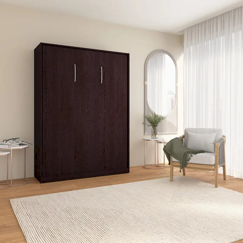 Space-Saving Full Murphy Bed with Cabinet