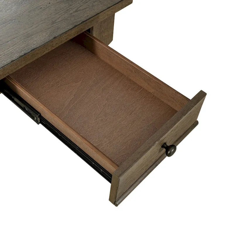 Dusty Taupe Turned Leg Writing Desk with 3 Drawers