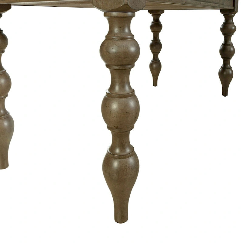 Dusty Taupe Turned Leg Writing Desk with 3 Drawers