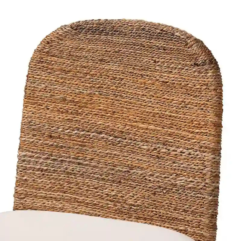 Moderní boho jídelní židle z přírodního mořského rákosu a akáciového dřeva