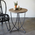 Metal Side Table with Wood Top - 20 in Diameter x 24 in High
