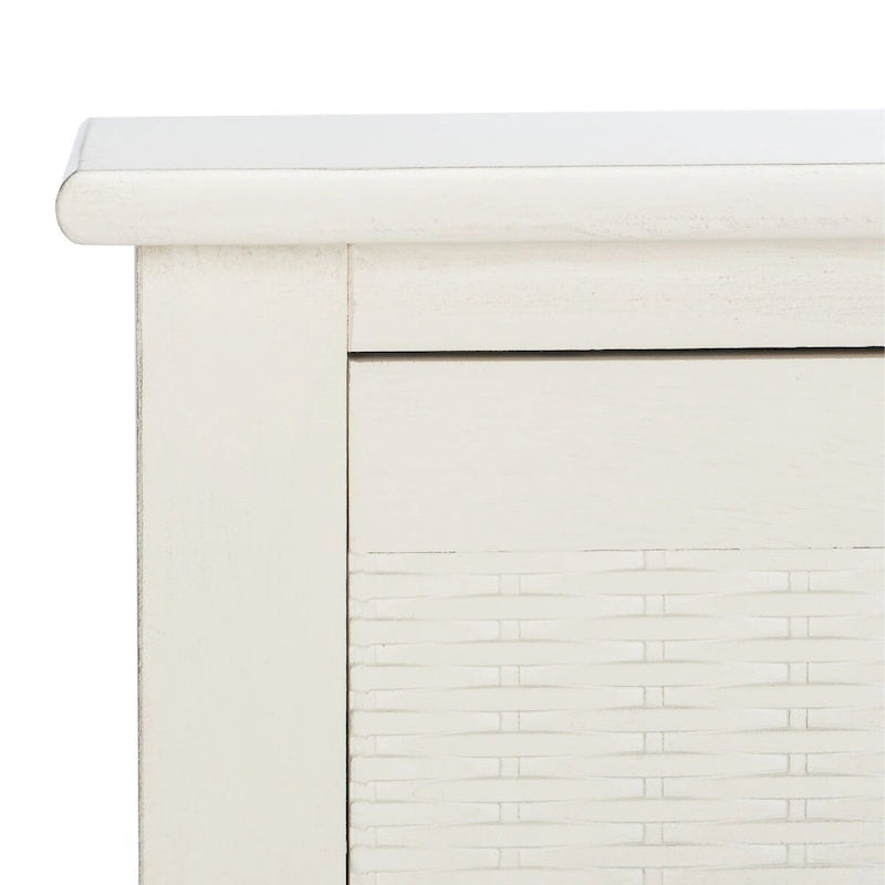 Two-Drawer Console Table with Basket Drawers and Open Shelf