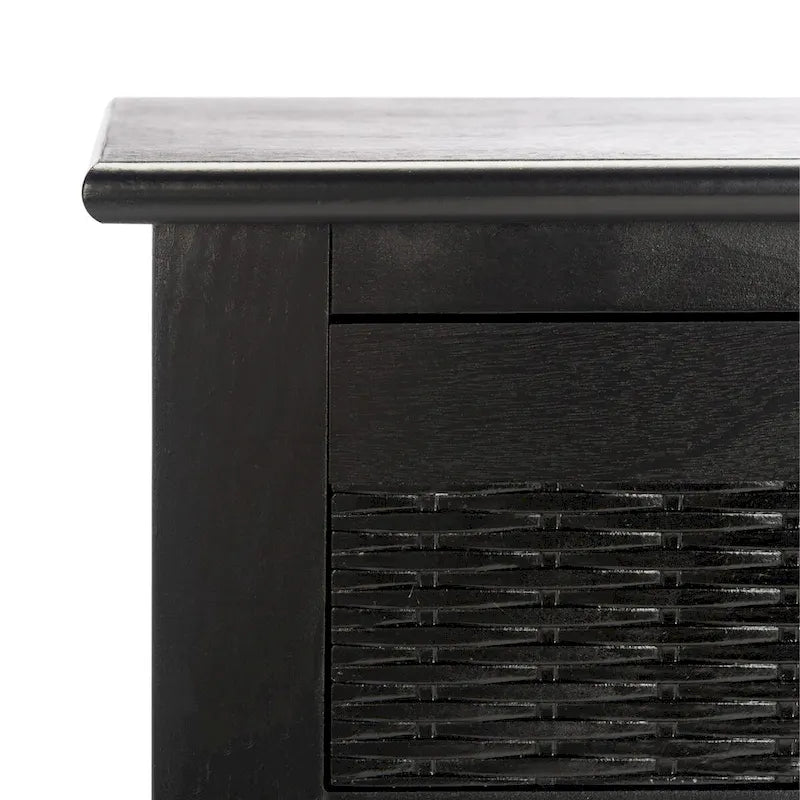 Two-Drawer Console Table with Basket Drawers and Open Shelf