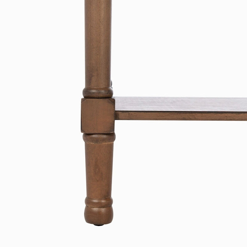 Two-Drawer Console Table with Basket Drawers and Open Shelf
