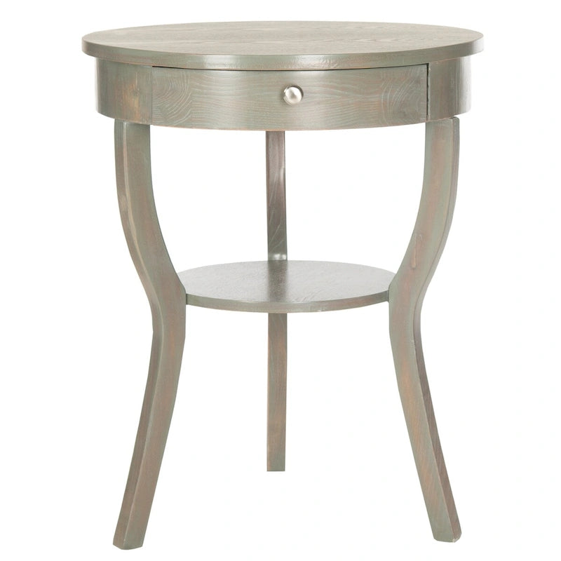 French Country End Table with Drawer, 22 x 22 x 30.3 in