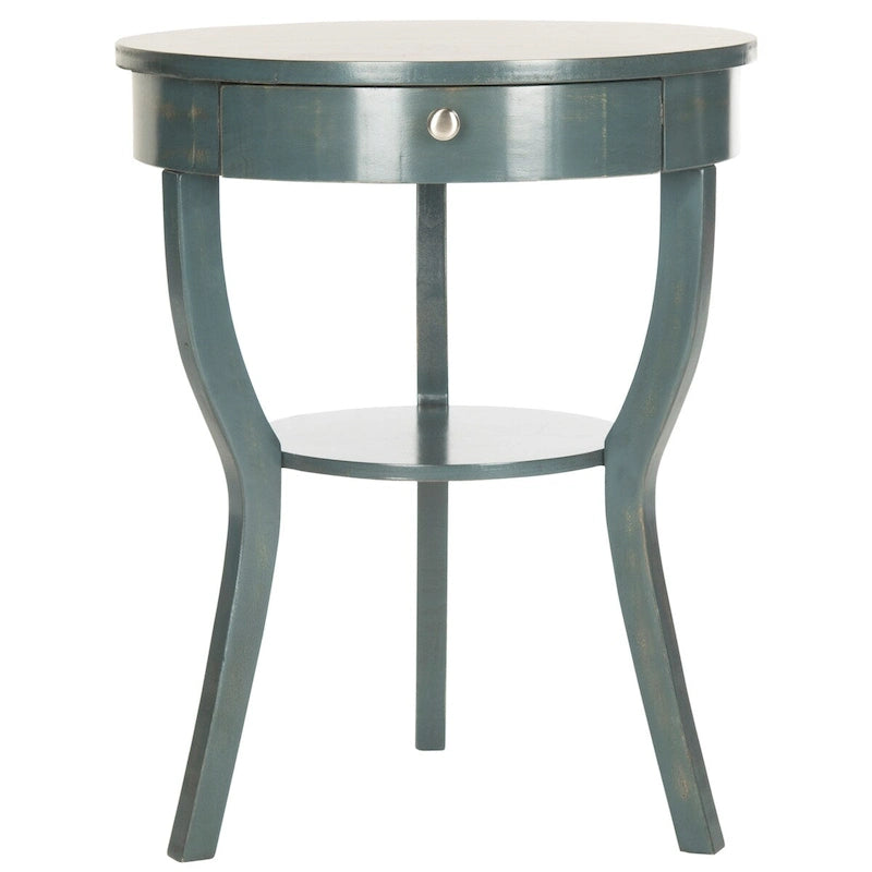 French Country End Table with Drawer, 22 x 22 x 30.3 in