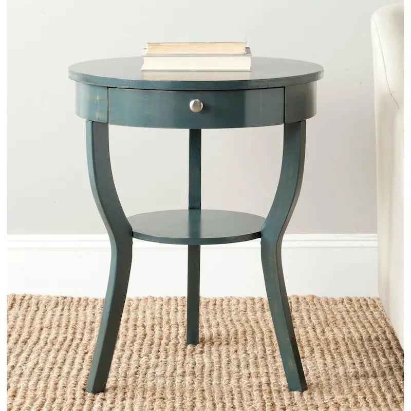 French Country End Table with Drawer, 22 x 22 x 30.3 in