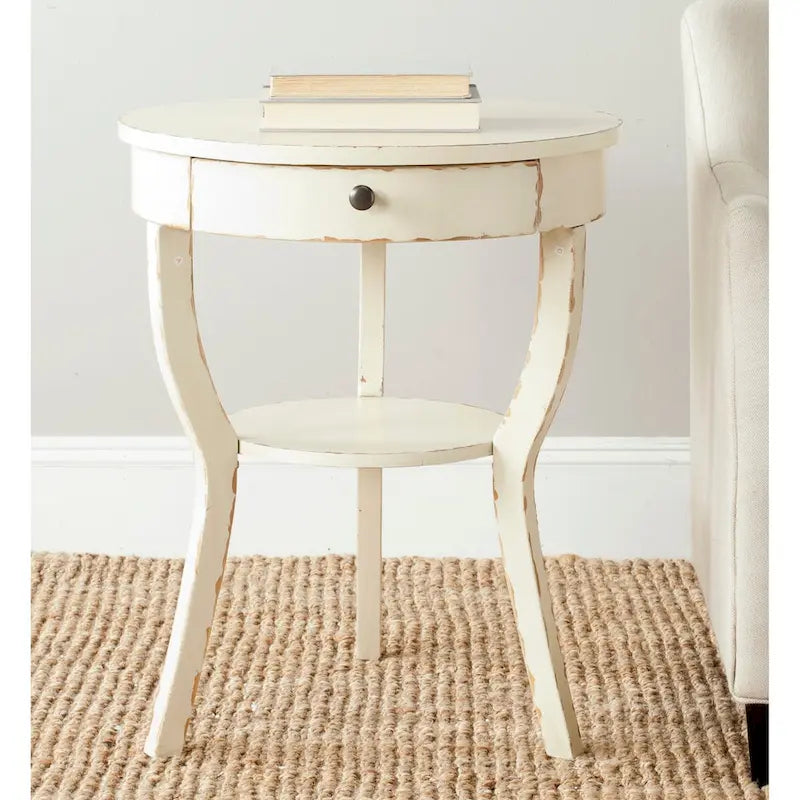 French Country End Table with Drawer, 22 x 22 x 30.3 in
