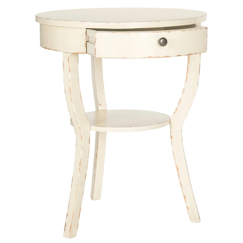 French Country End Table with Drawer, 22 x 22 x 30.3 in
