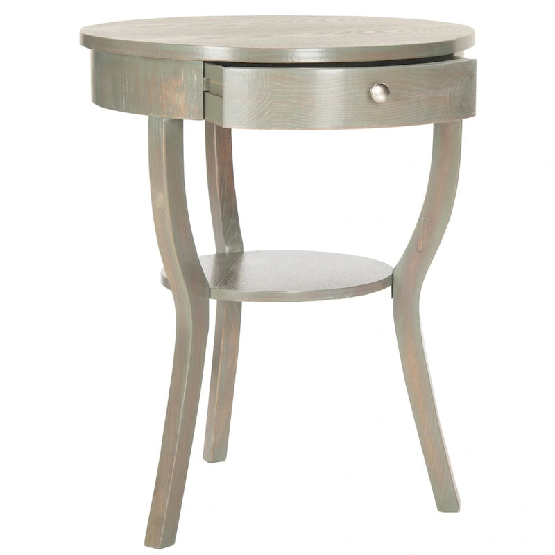 French Country End Table with Drawer, 22 x 22 x 30.3 in