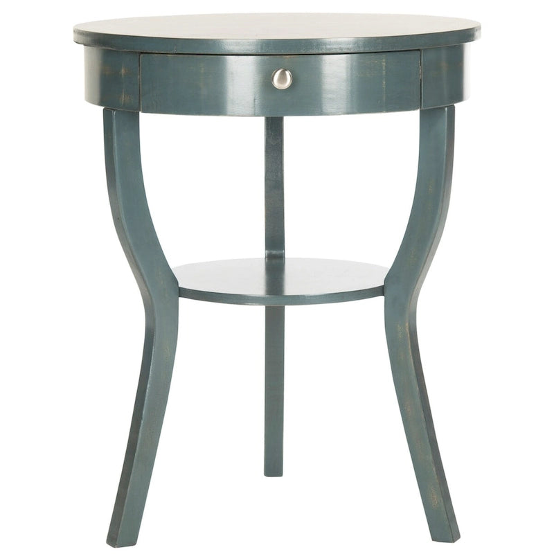 French Country End Table with Drawer, 22 x 22 x 30.3 in