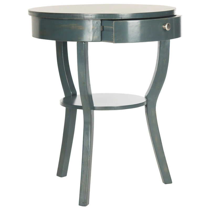 French Country End Table with Drawer, 22 x 22 x 30.3 in