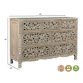 Florence Floral Carved Wood 7-Drawer Dresser