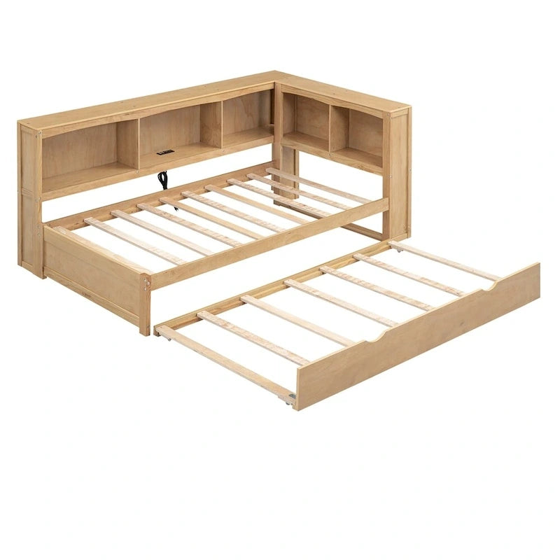 Twin Daybed with Trundle, Storage Cabinets and USB Charging Ports