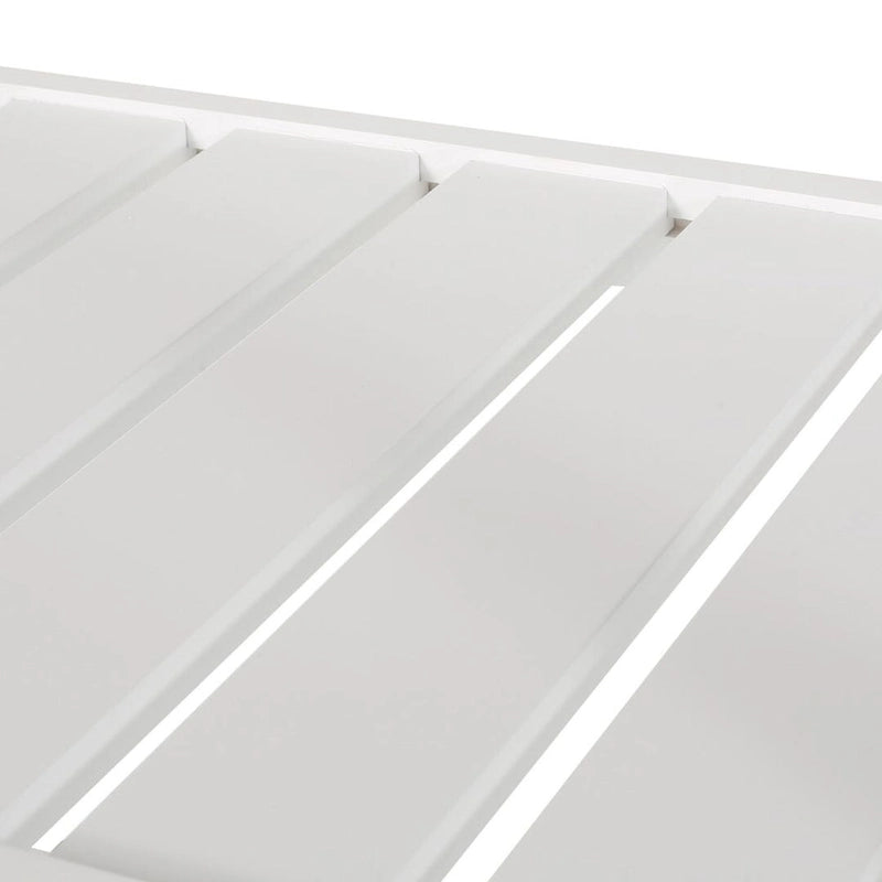 Modern White Wood Kitchen Cart with Wheels Drawers and Shelves