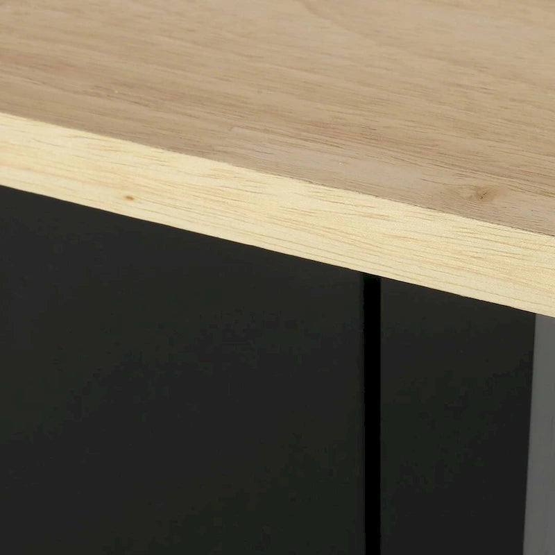 Modern White Wood Kitchen Cart with Wheels Drawers and Shelves