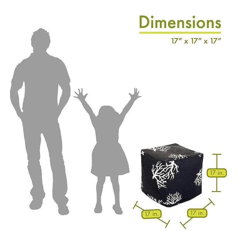 Coral Indoor/Outdoor Ottoman Pouf Cube