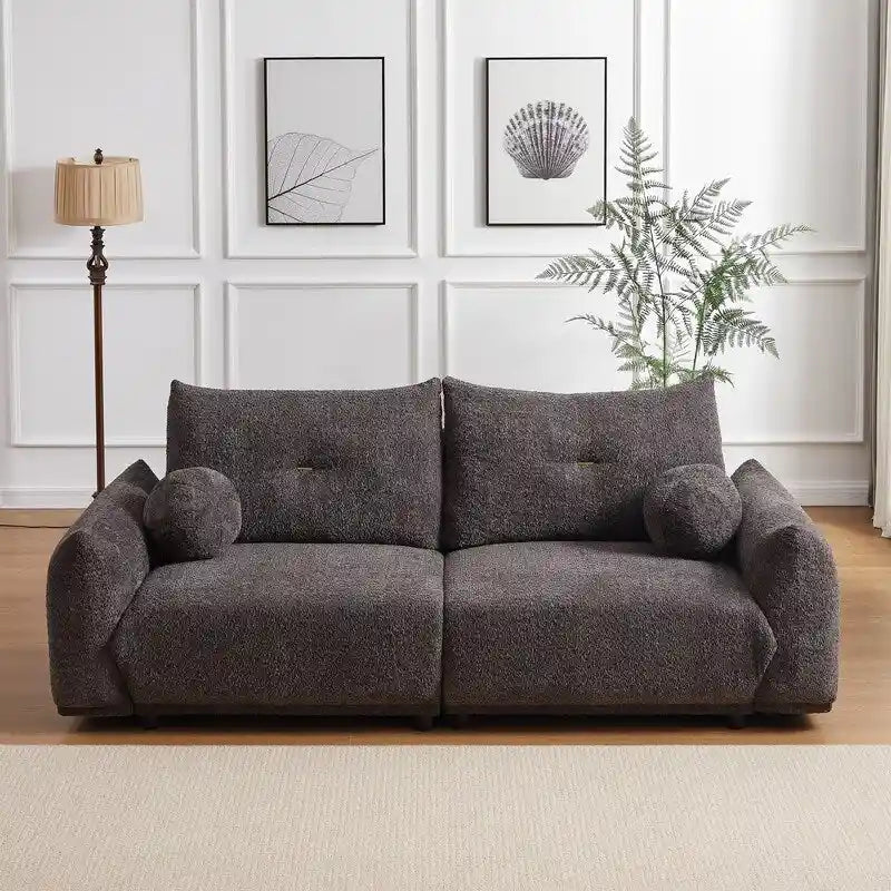 90-Inch Upholstered Sofa with Cushions and Pillows