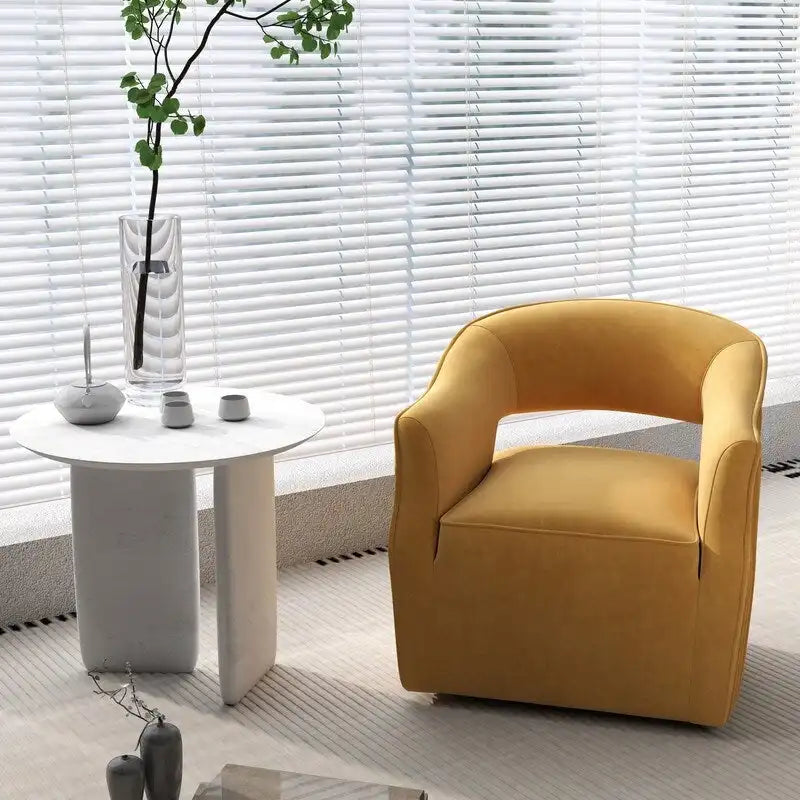 Modern Velvet 360° Swivel Open-Back Accent Chair