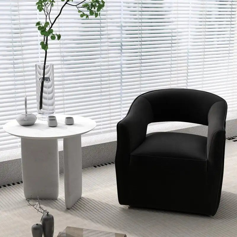 Modern Velvet 360° Swivel Open-Back Accent Chair