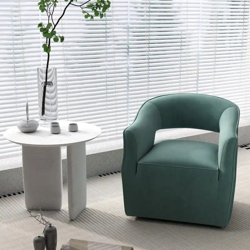 Modern Velvet 360° Swivel Open-Back Accent Chair