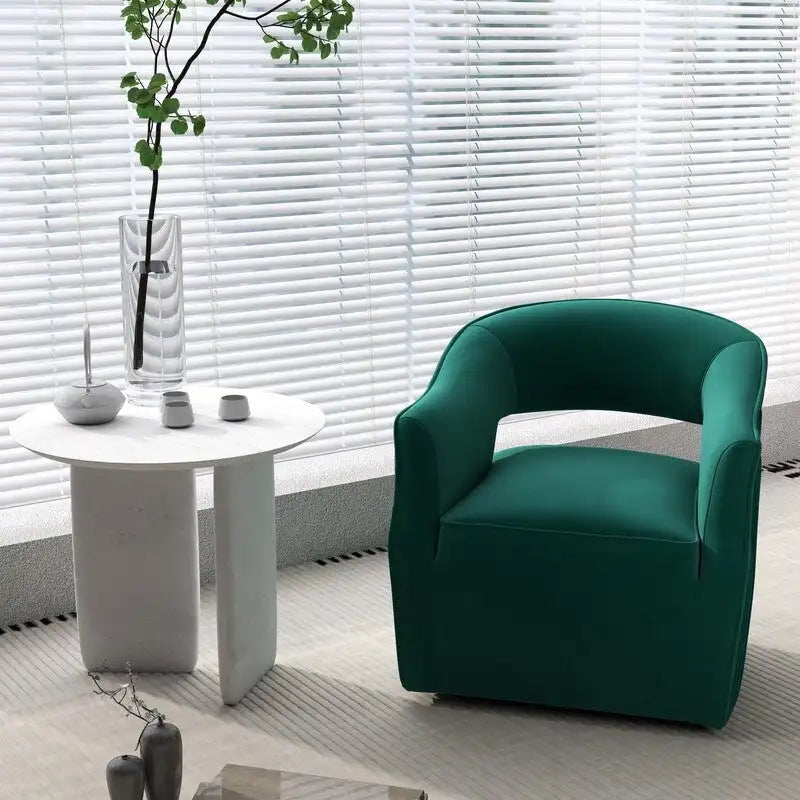 Modern Velvet 360° Swivel Open-Back Accent Chair