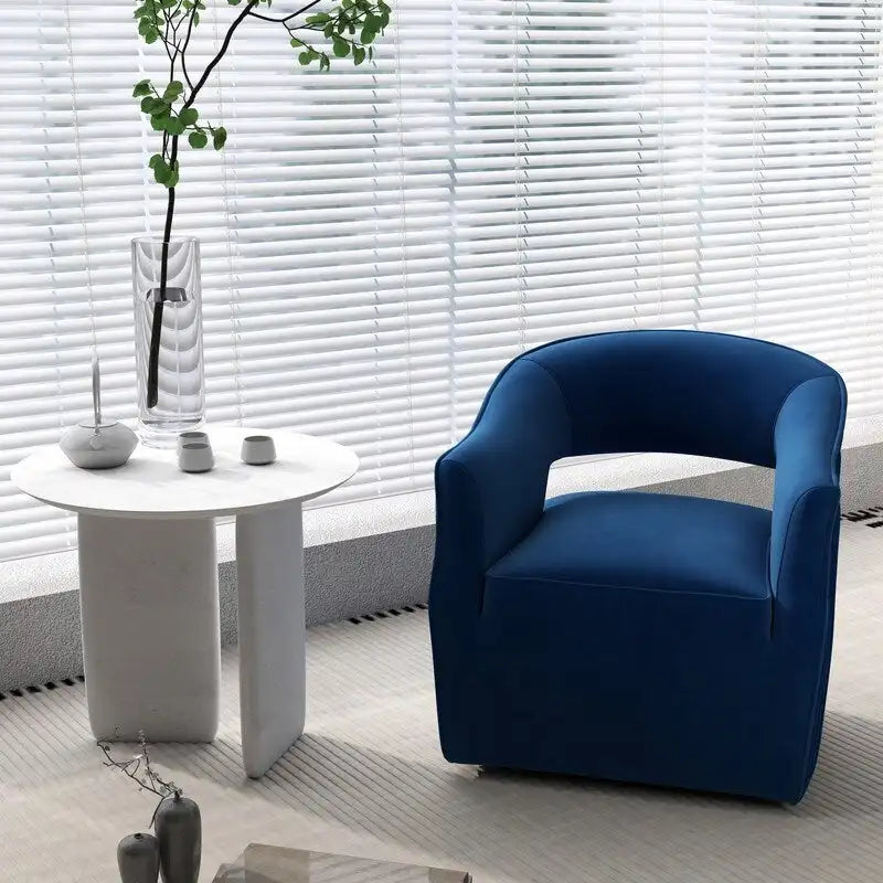 Modern Velvet 360° Swivel Open-Back Accent Chair