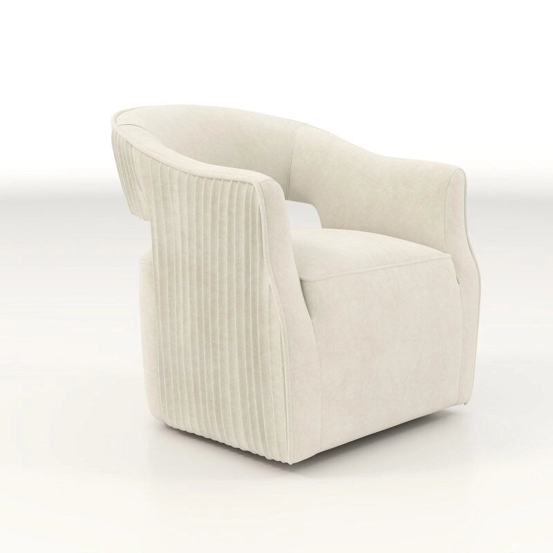 Modern Velvet 360° Swivel Open-Back Accent Chair