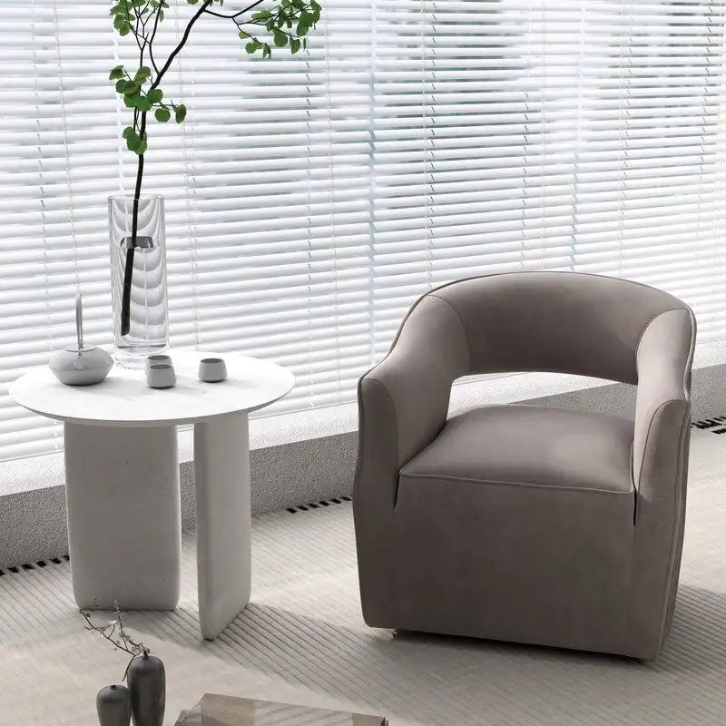 Modern Velvet 360° Swivel Open-Back Accent Chair